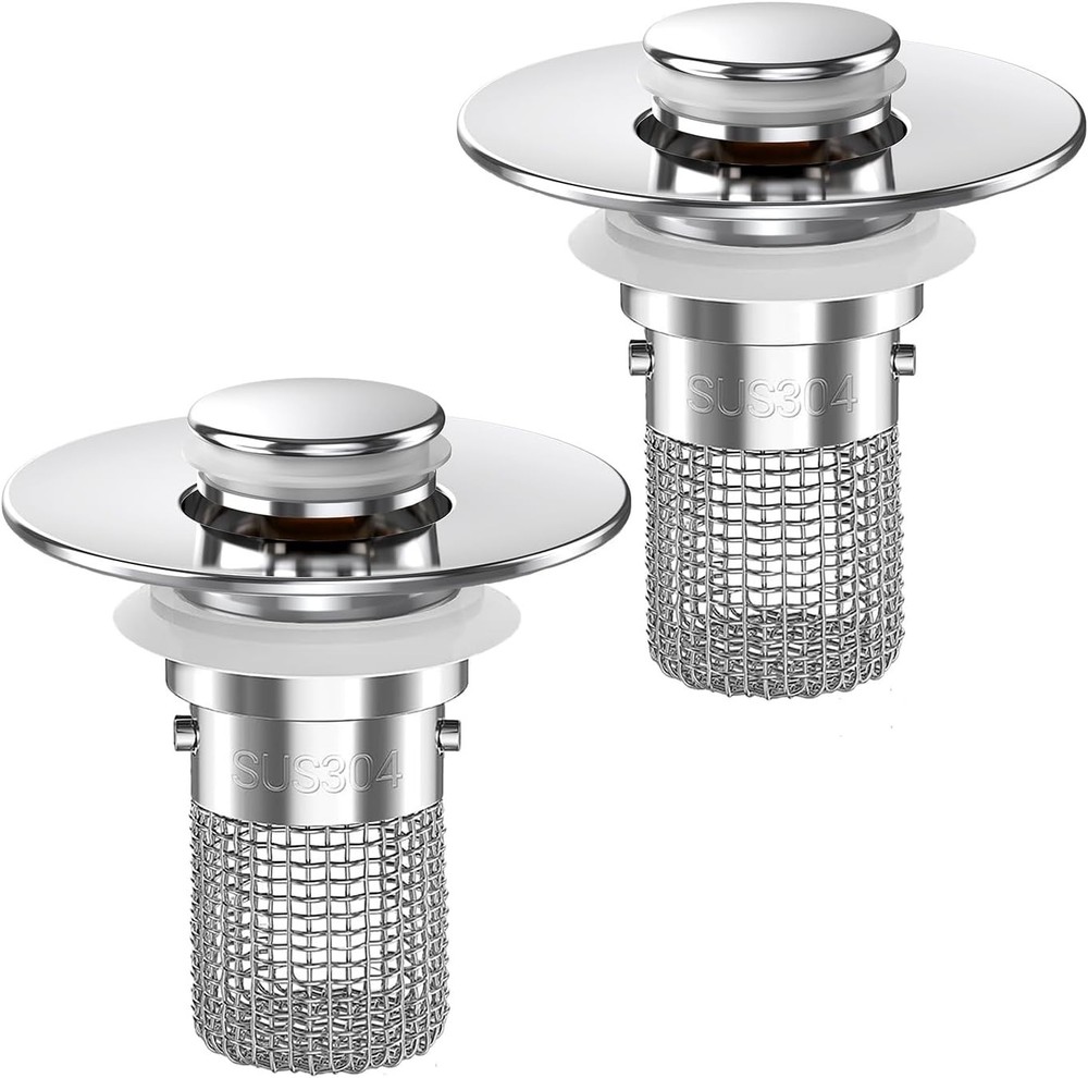 2PCS Versatile Sink Strainers with Durable Brass Core & Eco-Friendly Design