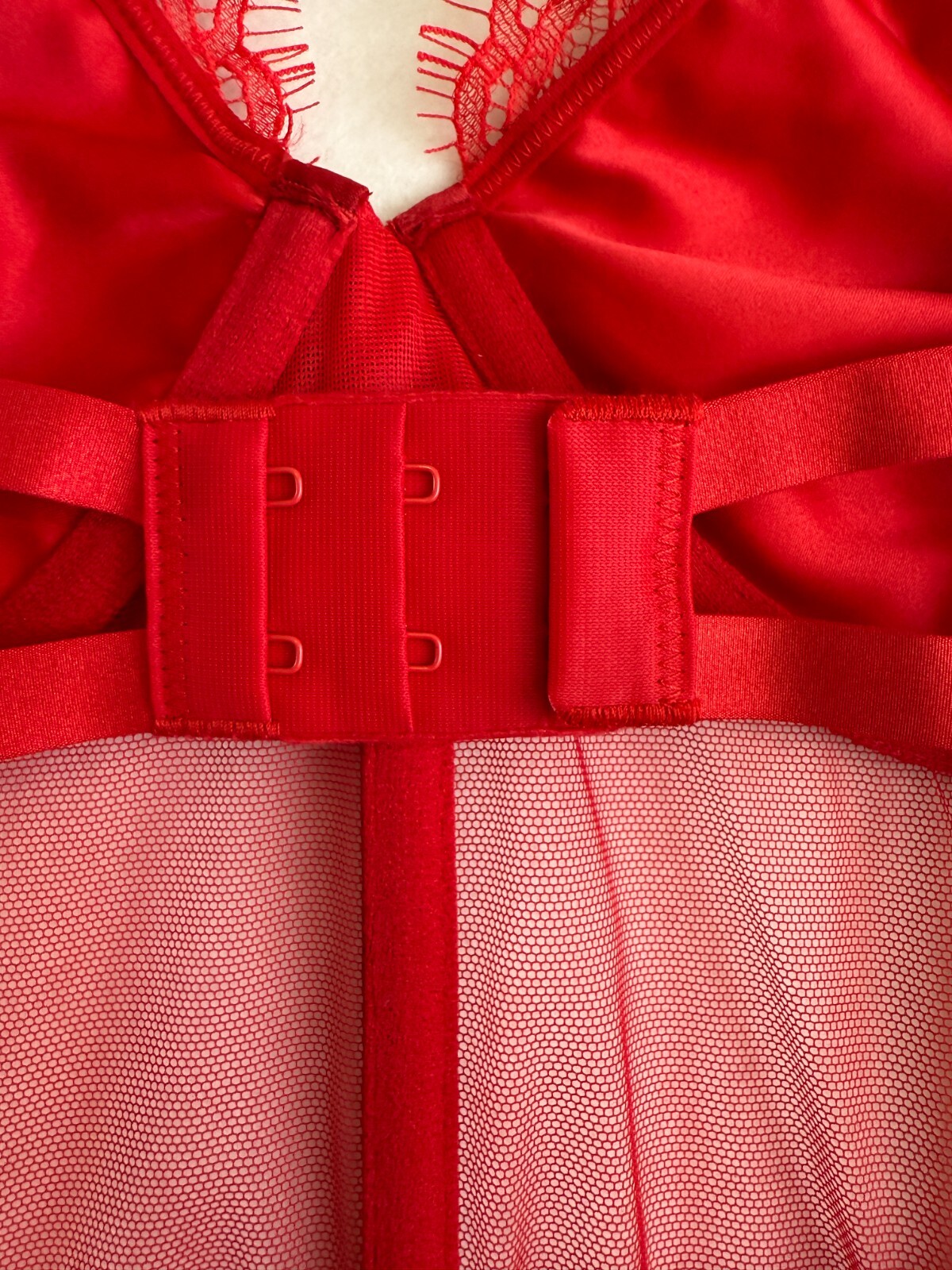 Victoria's Secret One Piece Boned Lace Teddy Bodysuit w/ Cherry Red XXL NWT