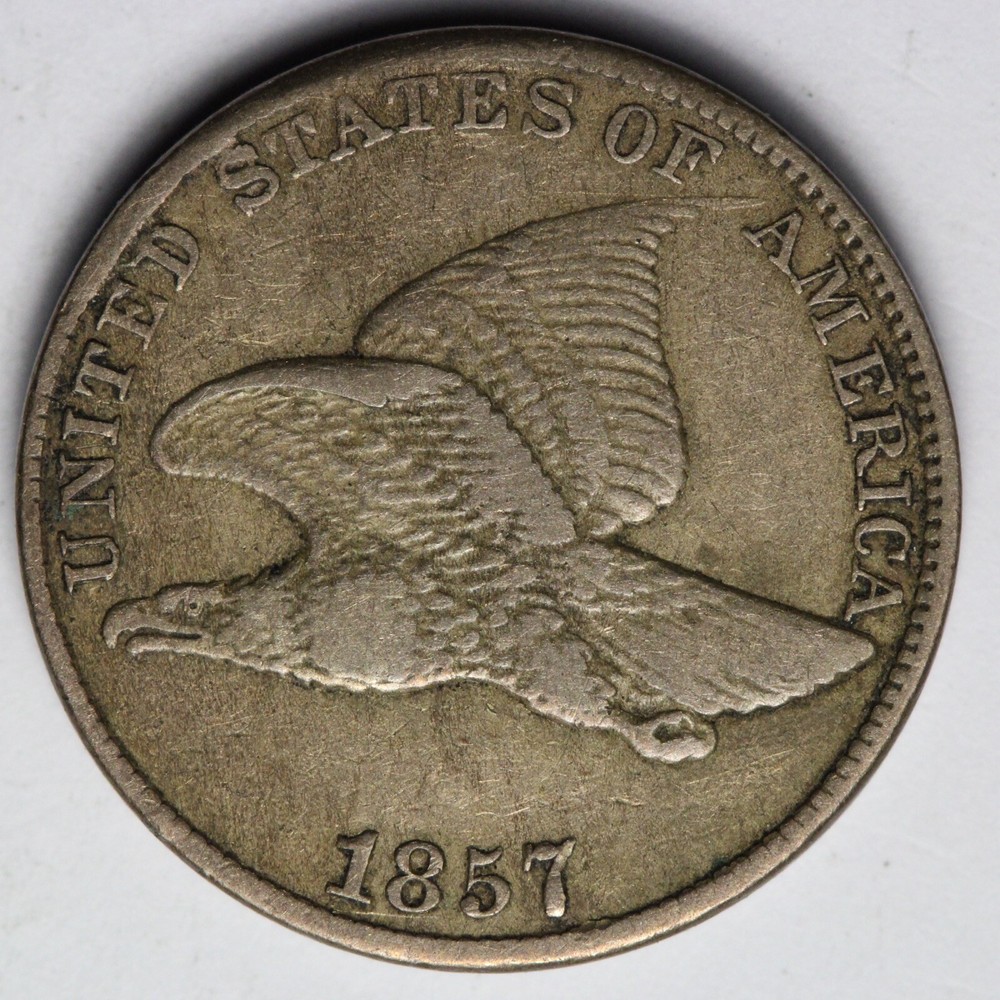 1857 Flying Eagle Cent Penny XF++ E113 QLC