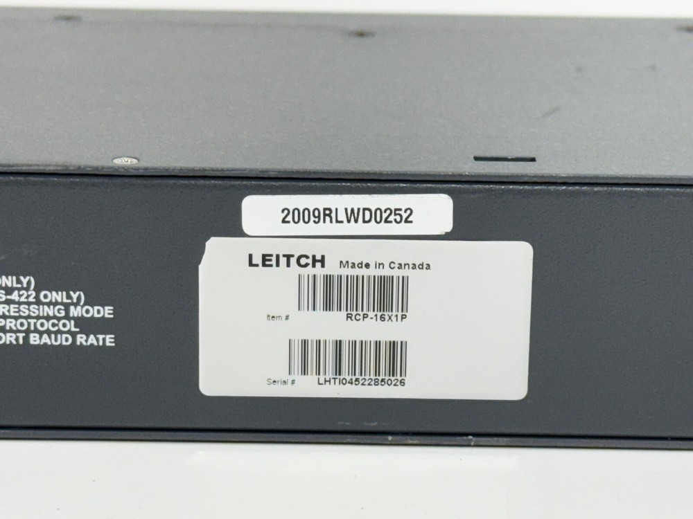Harris Leitch RCP-16X1P ~ 1RU 16x1 Programmable Pushbutton Remote Panel
