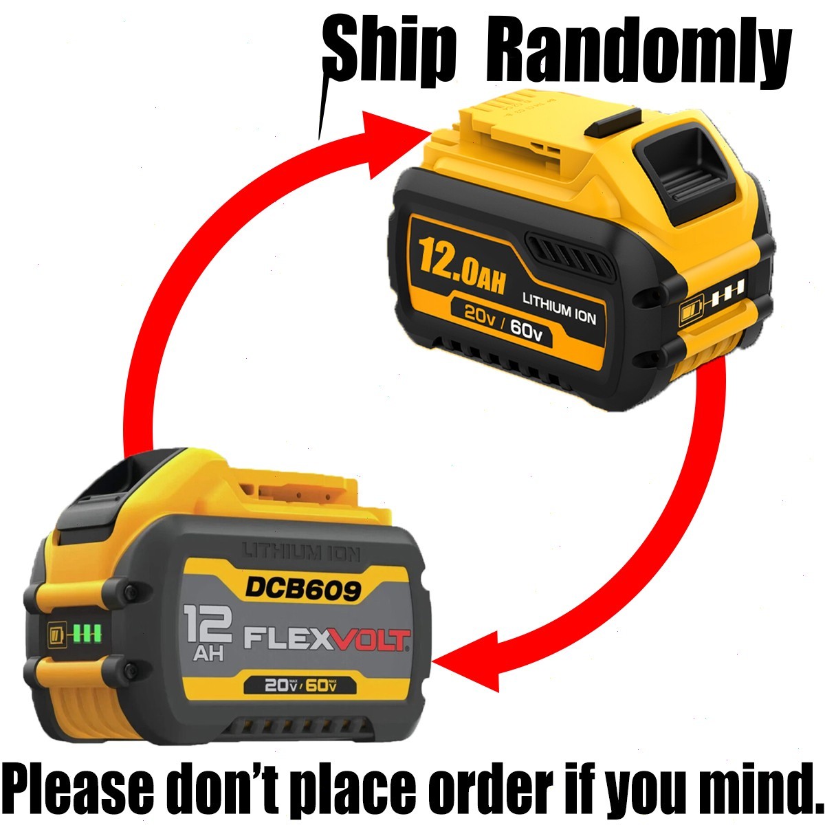 2Pack 12.0AH DCB609-2 For DEWALT DCB612 20V/60V MAX FLEXVOLT Lithium-Ion Battery