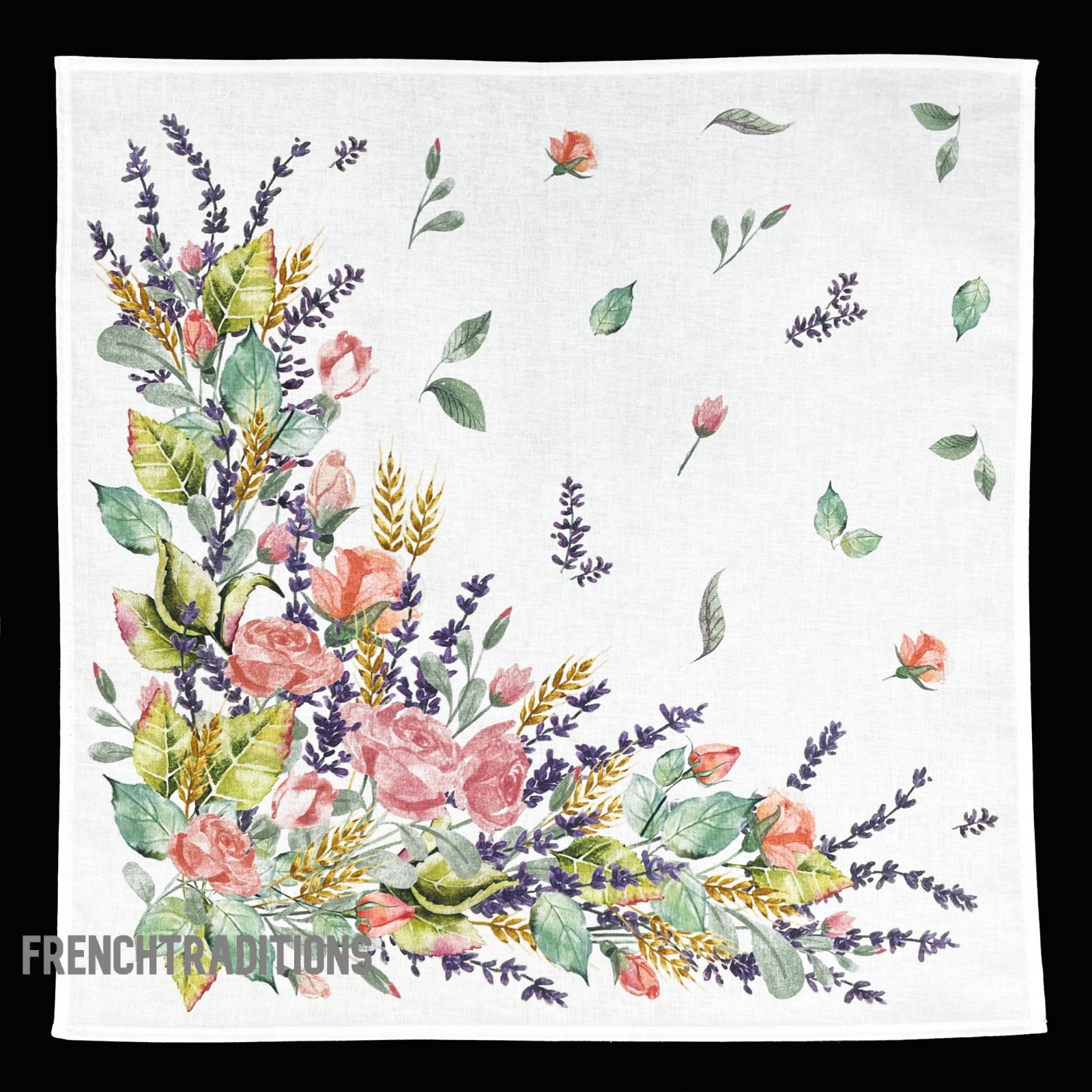 French Provencal Cotton Set of 6 Napkins Grasse Flowers - Made in France