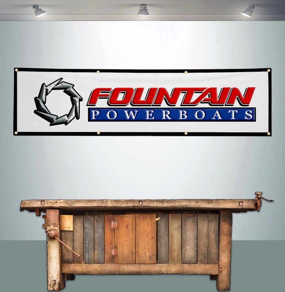 FOUNTAIN POWERBOATS 2' X 8' BANNER FLAG PERFORMANCE BOATS