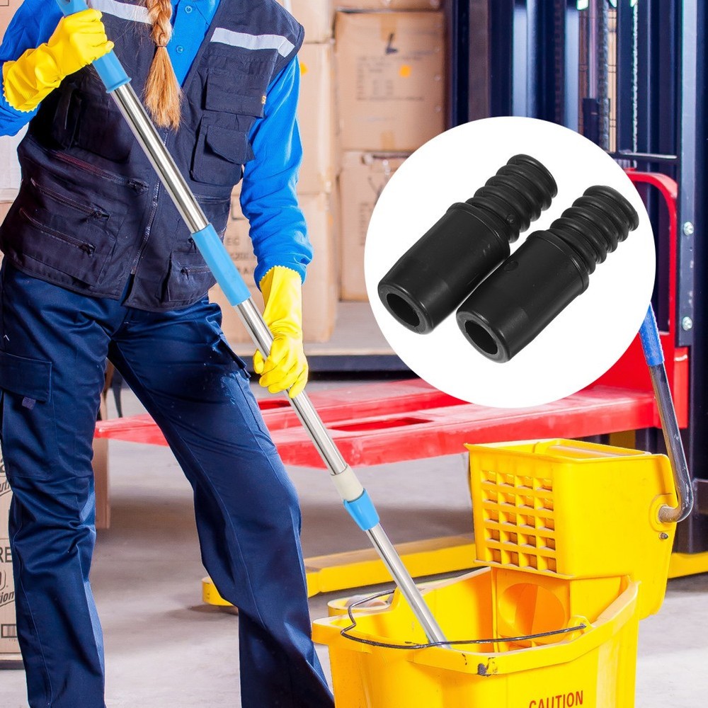 2 Pcs Plastic Broom Handle Threaded End Adapter Tips For Metal Pole Brooms