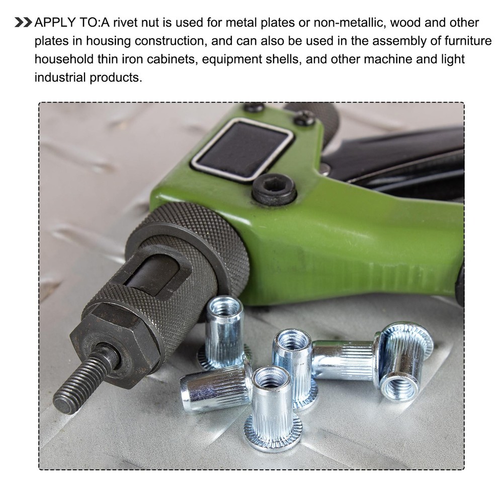 Rivet Nuts (M6) 60Pcs, Aluminum Alloy Threaded Insert Nuts Silver Tone