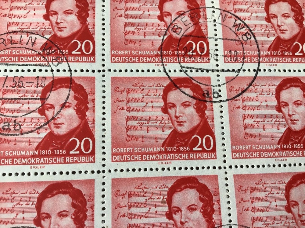 Robert Schumann Berlin Cancelled part stamps sheet Ref 55914