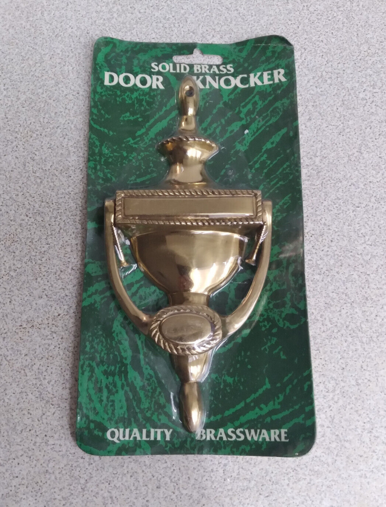 Vintage NEW Solid Brass Classic Door Knocker 8" tall