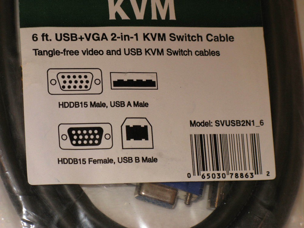 STARTECH.COM 6 FT 2-IN-1 USB KVM CABLE SVUSB2N1_6