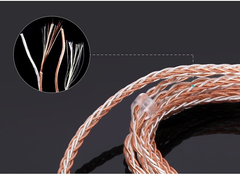8-core braid balanced MMCX Upgrade OCC Audio Cable wire headphones -Universal