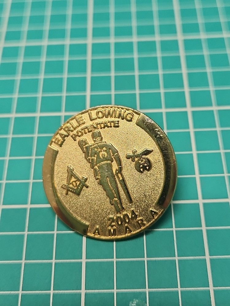 Vtg Freemason Masonic Shriner Amara Temple 2004 Gold Tone Lapel Pin