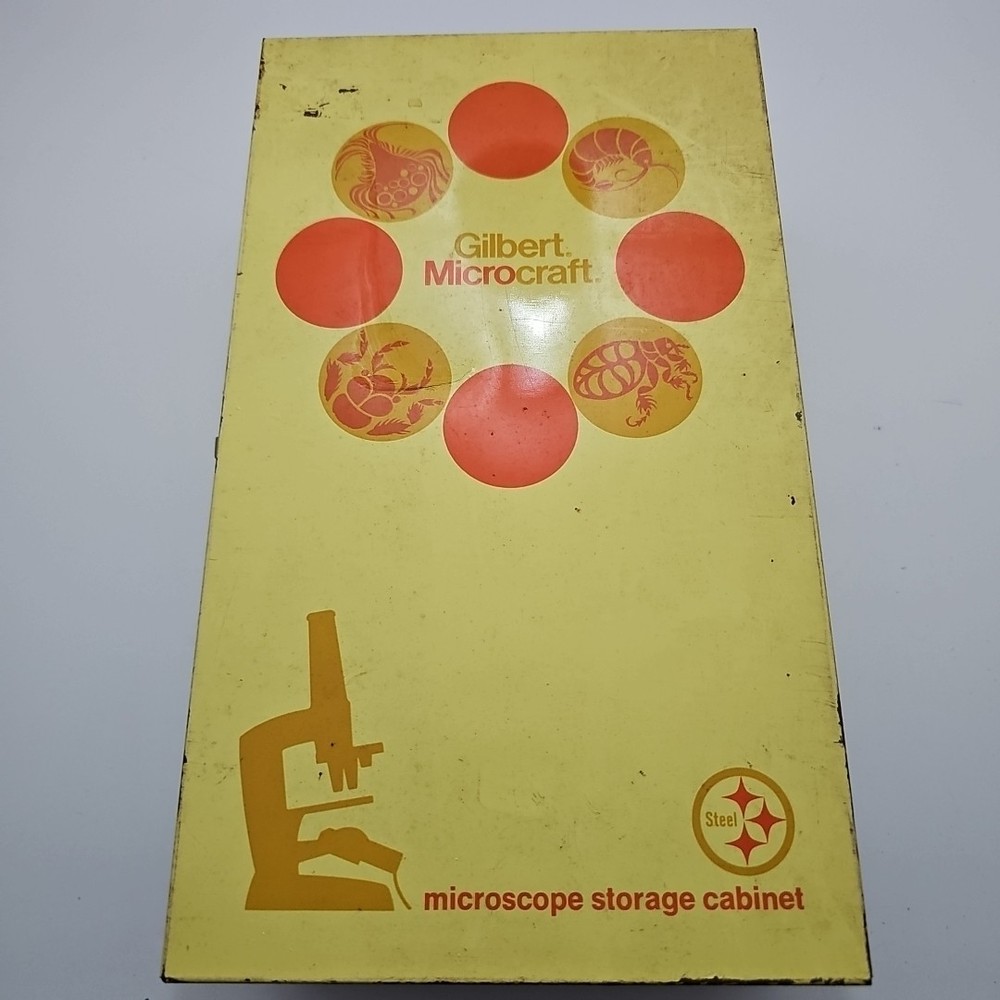 Gilbert Microcraft Microscope Vintage Metal Box NOT COMPLETE