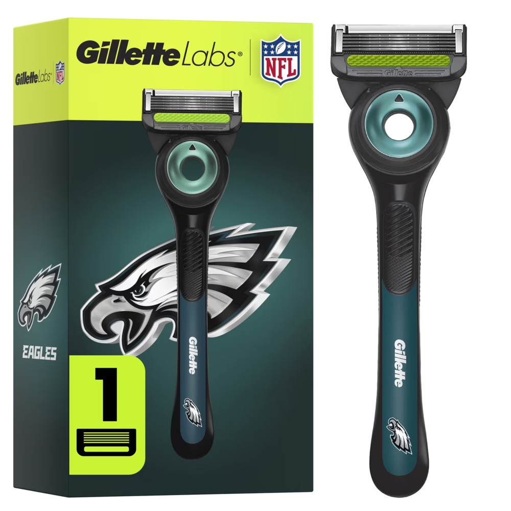Gillette Labs Official Eagles Licensed Razor for Men, 1 Handle, 1 Blade Refill,