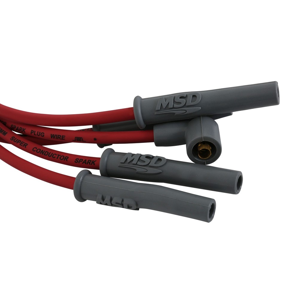 MSD 31159 Super Conductor Spark Plug Wire Set 4 Cyl Multi-Angle Plug, Socket/HEI