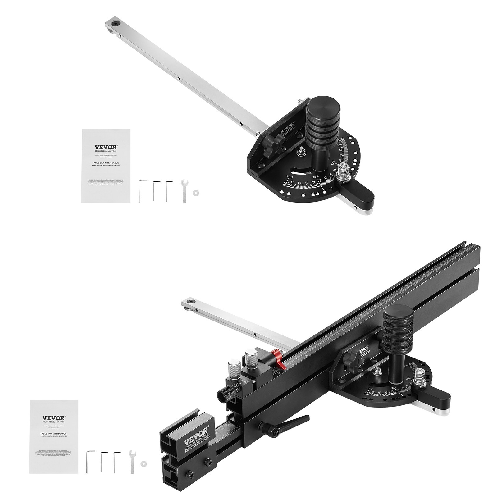 Uimoso Precision Table Saw Miter Gauge Standard Slot 3/4x3/8in 18/24 inGrating