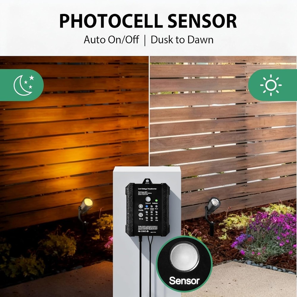 65W Low Voltage Landscape Transformer with Countdown Timer & Photocell Sensor