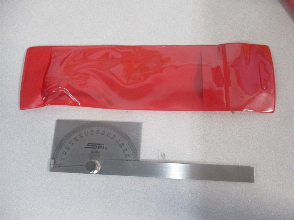 SPI (30-393-3) 6" 180° 1° Dial Graduation Rectangular Head Protractor