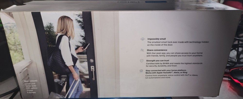 Level Lock - Invisible Smart Lock Bluetooth (Matte Black), OPEN BOX