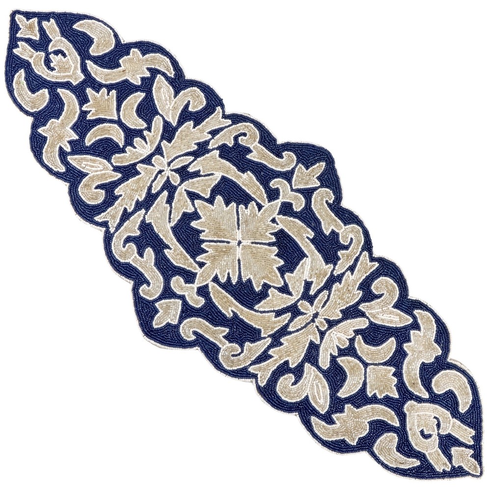 Decorative Beaded Table Runner – Glass Beads & Polyester Luxury Table Runner ...