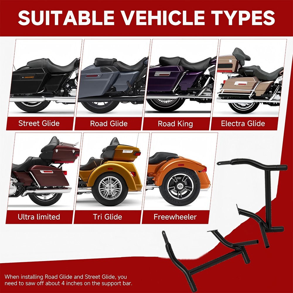 Saddlebag Support Guard Crash Bar For 2009-2025 Harley Touring Street Road Glide