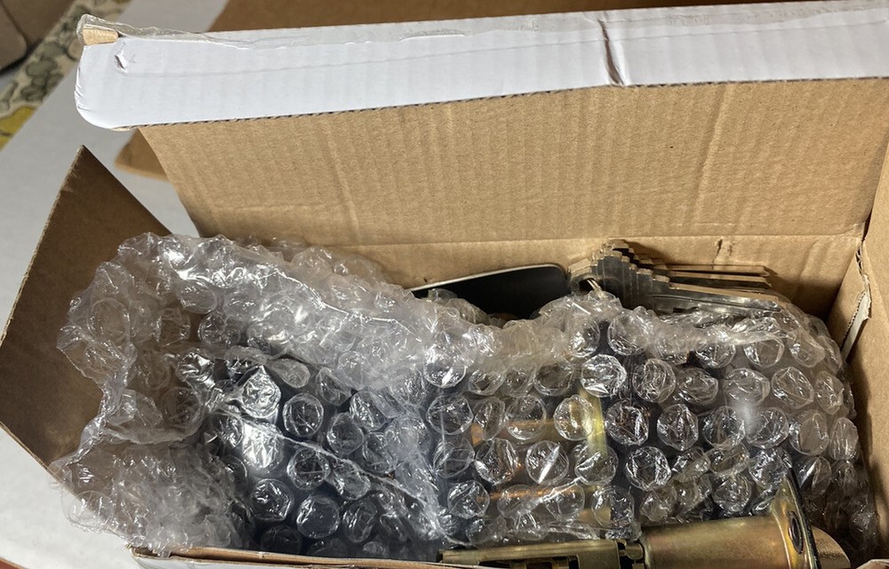 Black Front Entry Door Handle Lock Set Knobs Single Deadbolt Keyed Alike