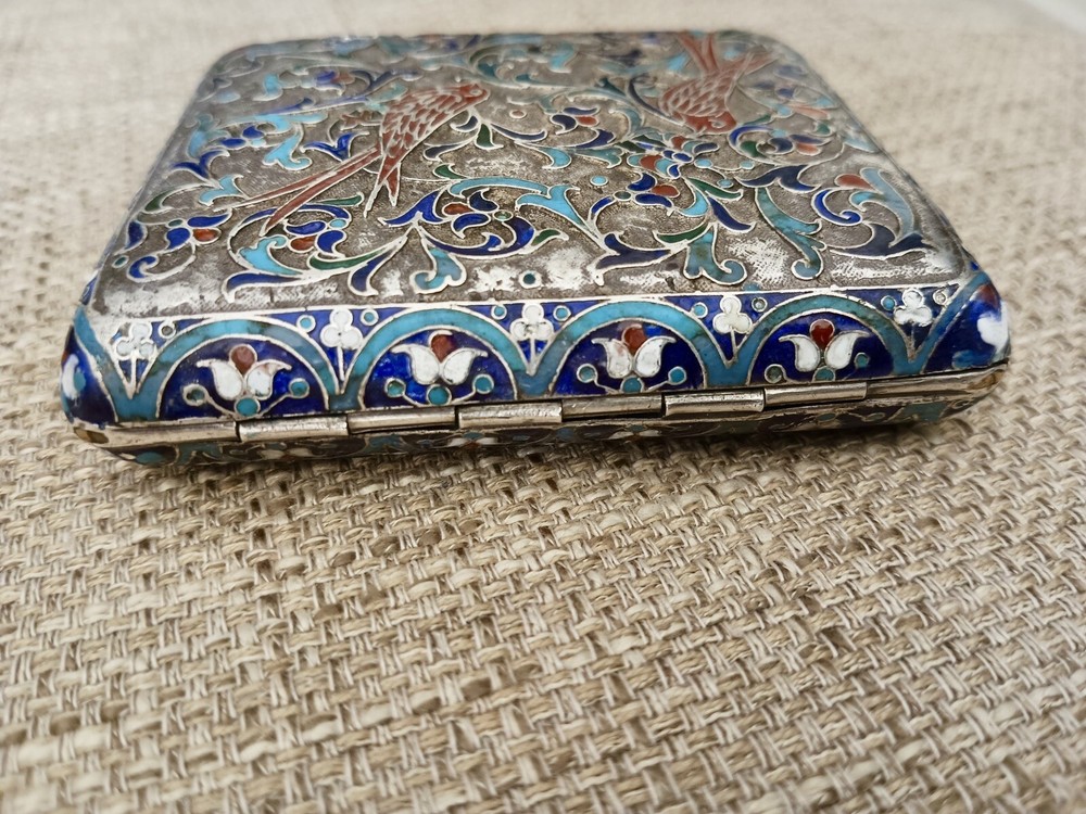 ✅ Caesarian (Old Russian) Solid Silver/Enamel Cigarette Case - RARE VINTAGE ✅