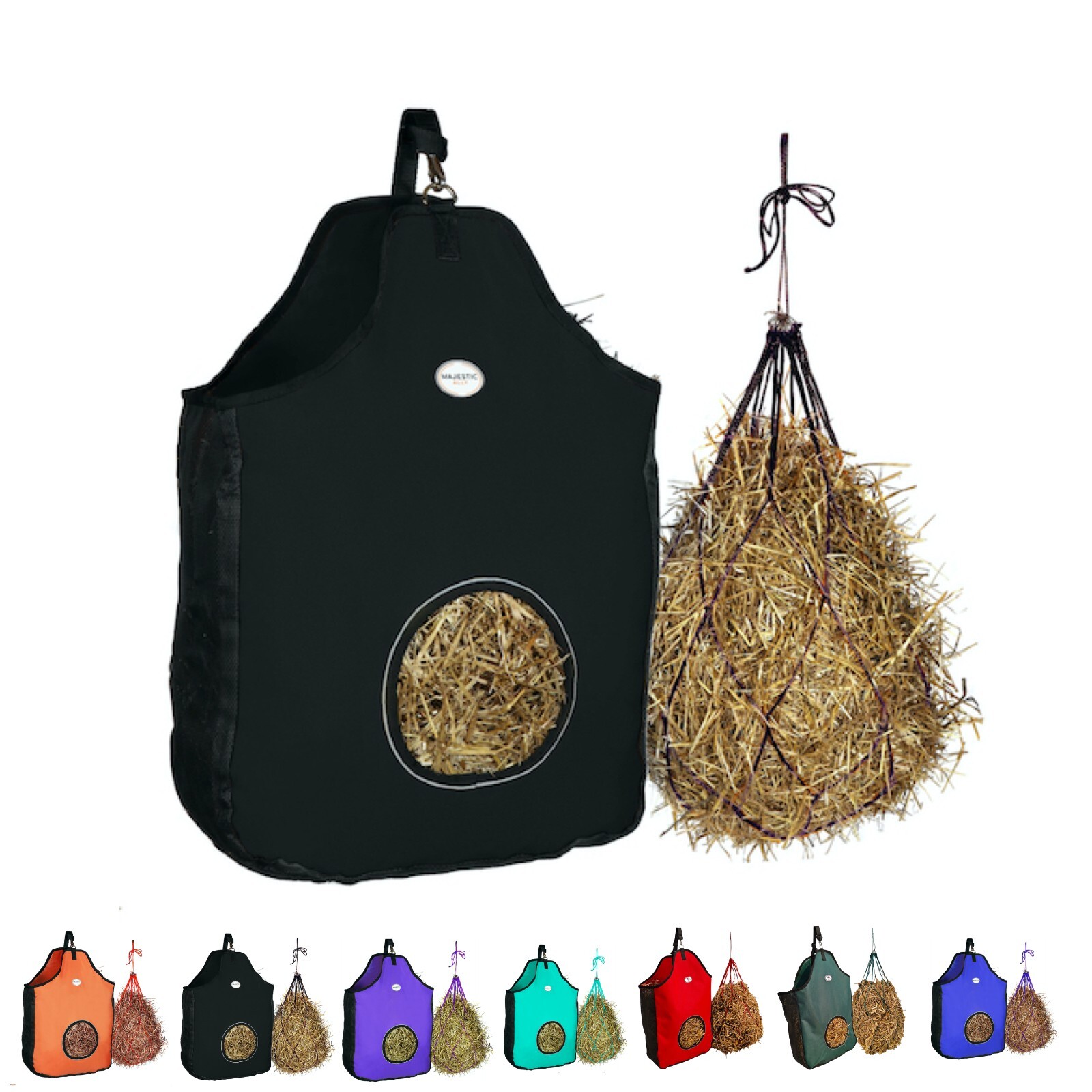 Majestic Ally 1200 D Hay Feeder Tote Bag for Horse, Sheep come with 36" Hay Net