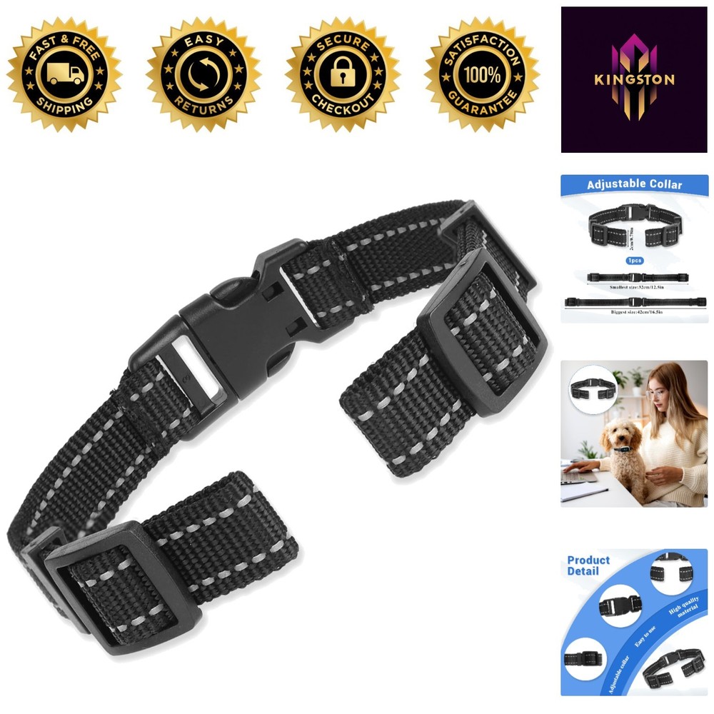 Adjustable 8-28" Reflective Dog Shock Collar Replacement Strap for All Breeds