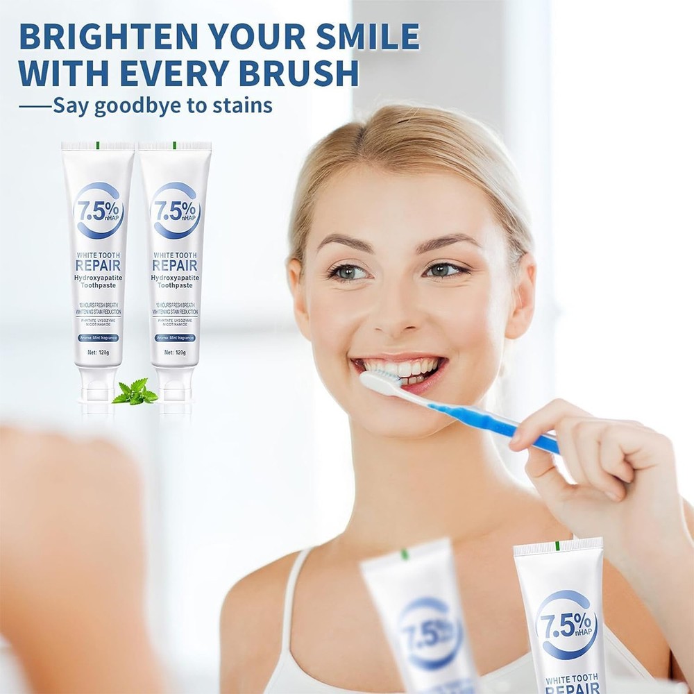 7.5% Hydroxyapatite Toothpaste Remove Yellow Tooth Stains For Sensitive Teeth