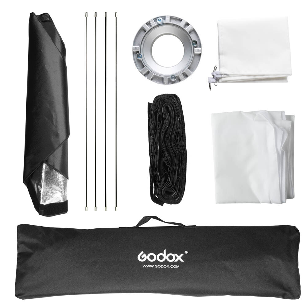 US 2*Godox 35x160cm Honeycomb Grid Softbox Bowens For Studio Strobe Flash Light