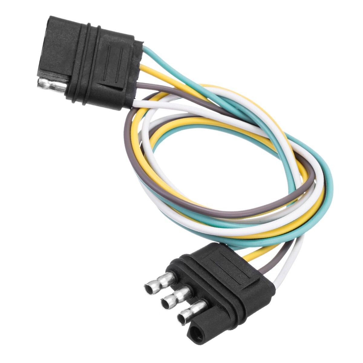 2X 4-Pin Plug Trailer Light Wiring Harness Extension 18 AWG Flat Wire Connector