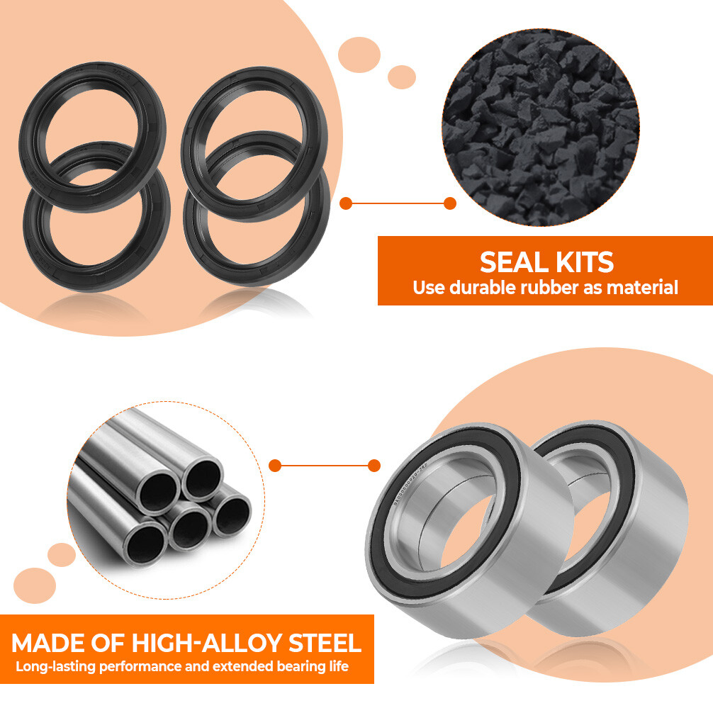 Front Wheel Bearings & Seals Kits for 1988-2000 Honda FourTrax 300 4x4 TRX300FW