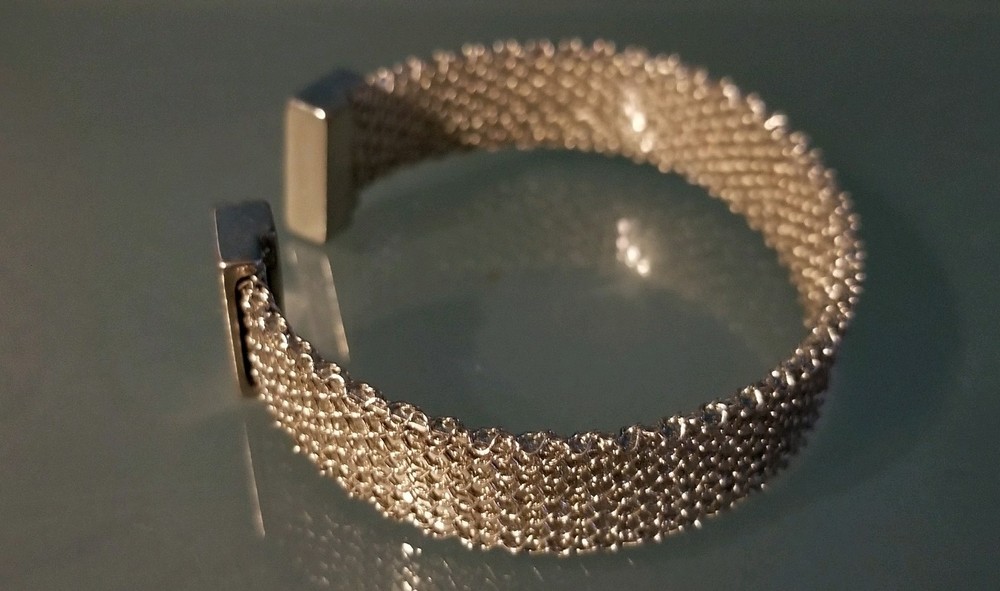 Boho Silvertone Texured Cuff Bracelet