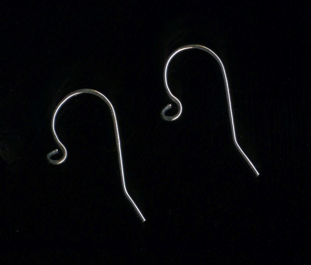 New 14K Solid White Gold 20mm Hook Wire Earring Findings Replacement Set (IE
