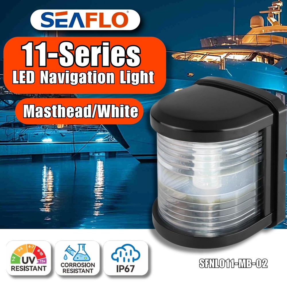 SEAFLO 11 Series Regular Sized LED White Masthead light Navigation Light –