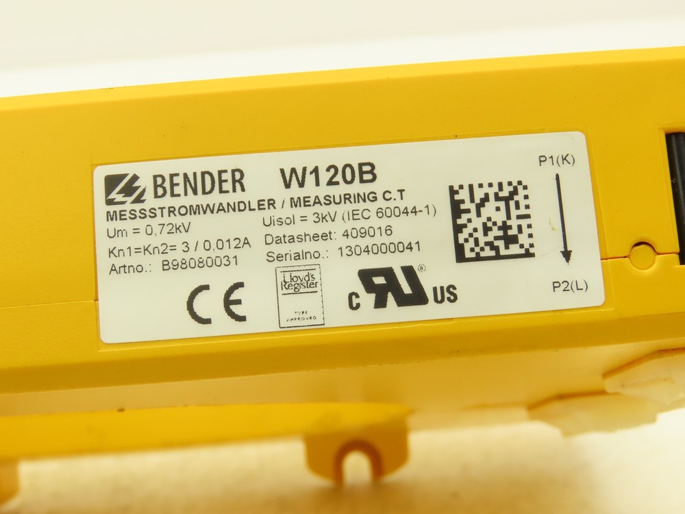Bender W120B Measuring Current Transformer Rated Impulse Voltage 8kV/3
