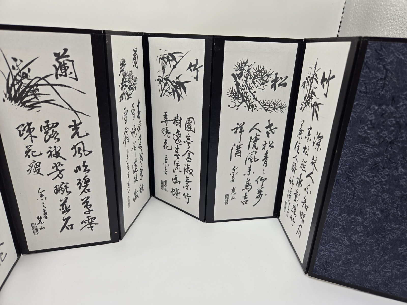 Tabletop Korean Folk Art Foldable Screen Divider Painter Kim Hong-Do