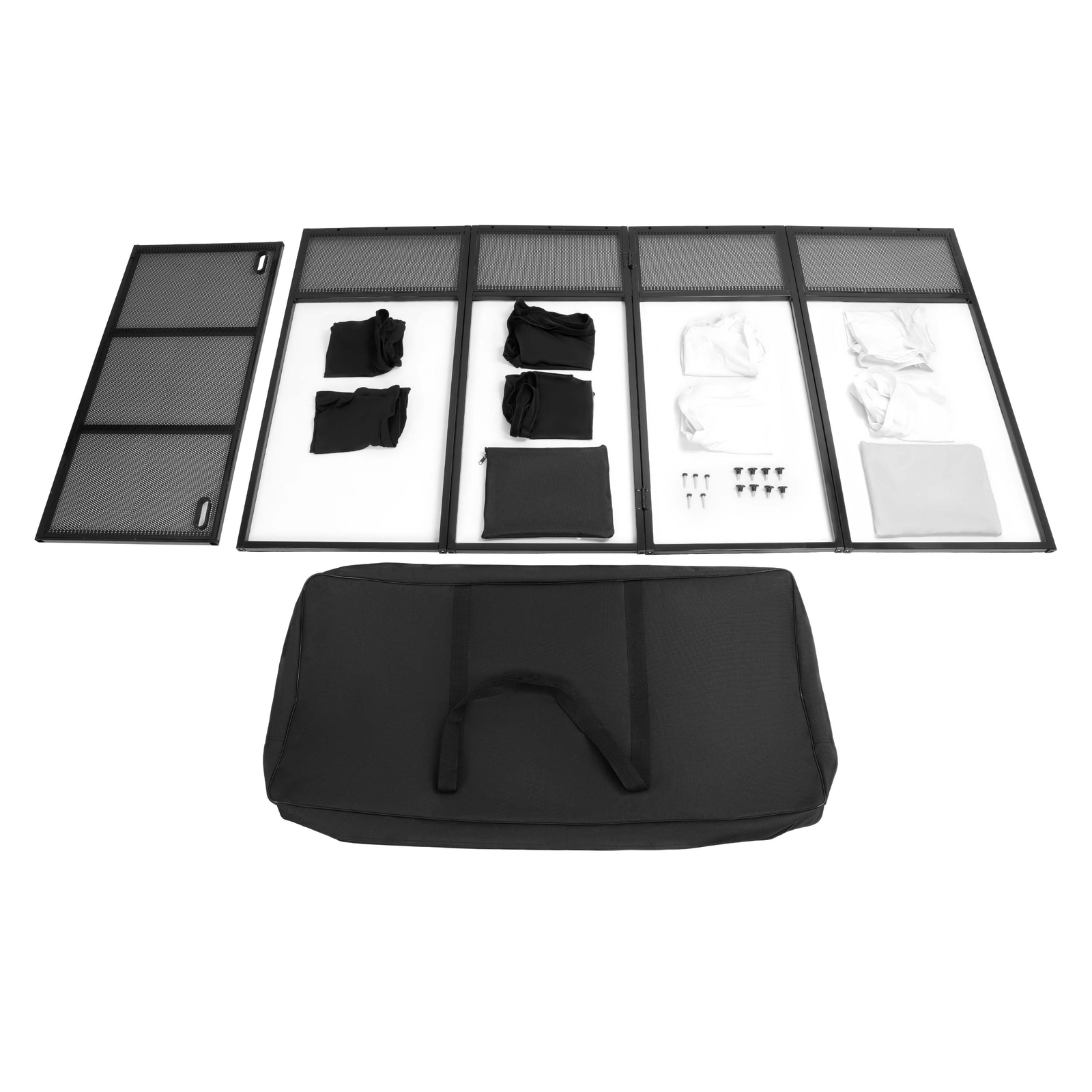 Portable DJ Table Stand Adjustable Booth Facade+Built in Flat Table w/Travel Bag