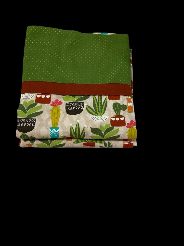 2 Very Fun Custom Made Pillowcase Cactus Theme Size 20”. X. 30”