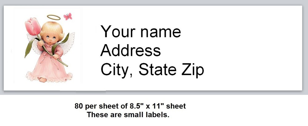 80 SMALL Personalized address Labels Angels (A 15)