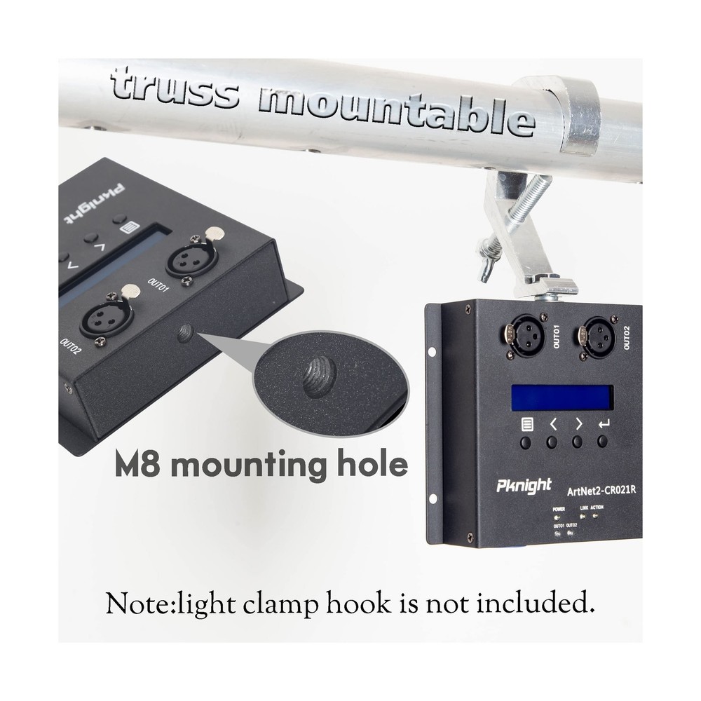 ArtNet DMX 1024 Ethernet Lighting Controller Interface，2 Universe/Truss M