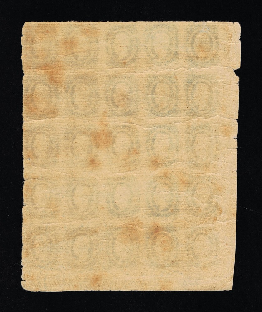 GENUINE CONFEDERATE CSA SCOTT #11 BLUE MINT OG DIE-A IMPRINT BLOCK 25 INK FLAW