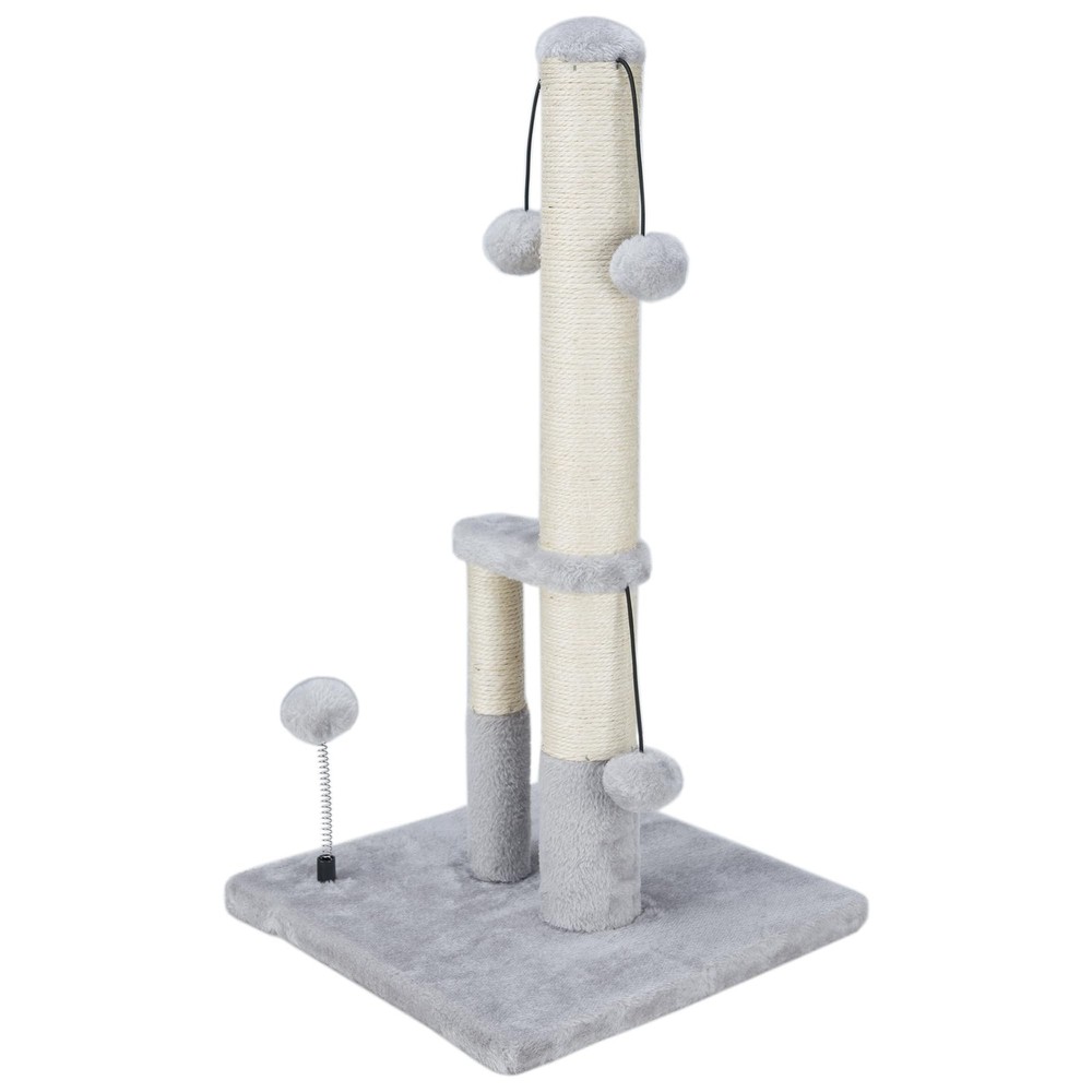 Tall Cat Scratching Post, Double Lower Posts Extra Stable Cat Post Tree Scrat...