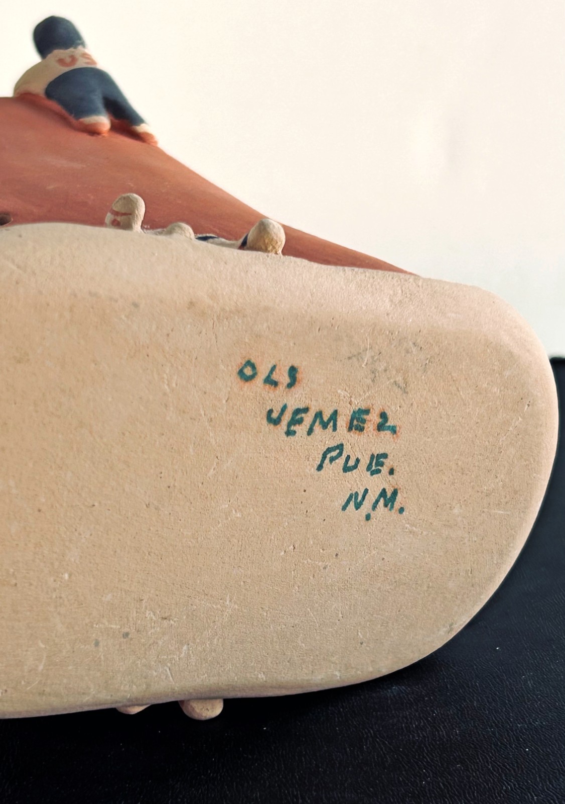 Jemez Pueblo Storyteller Pottery Figure Moccasin Boot Diane Lucero Damaged C610