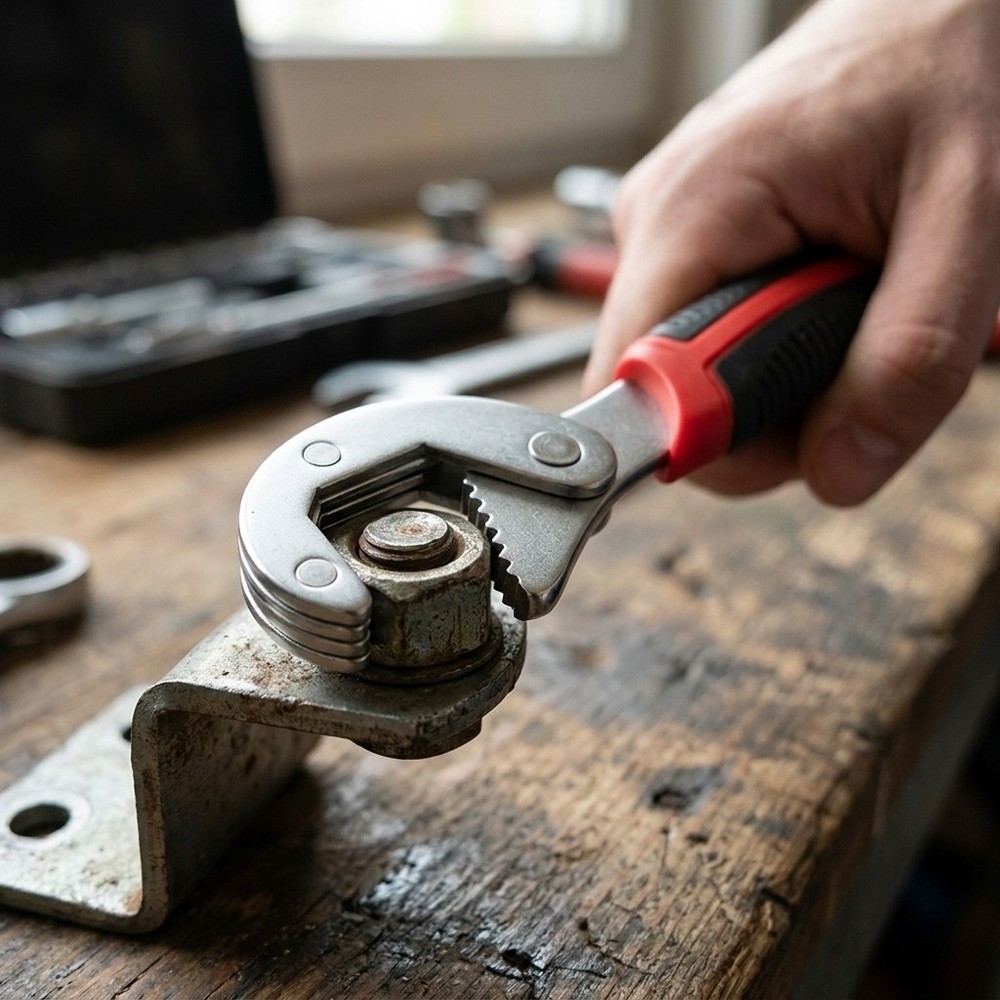 Heavy Duty Adjustable Universal Double Head Wrench, Multi Purpose Spanner Tool