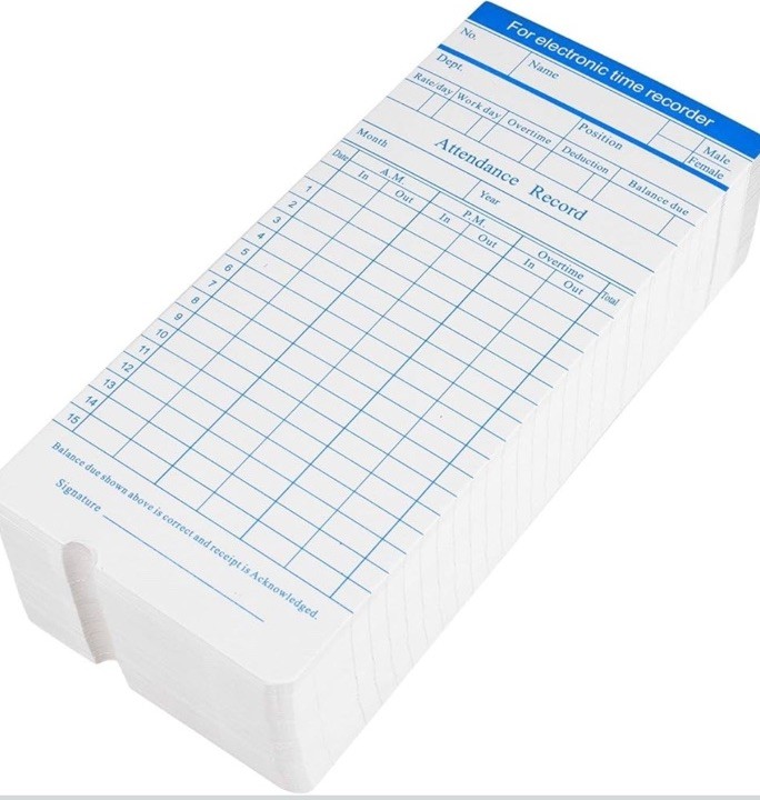 Time Cards, Monthly Timesheet, Clock Timecard - 270 Pack, 6 Column 2-Sided