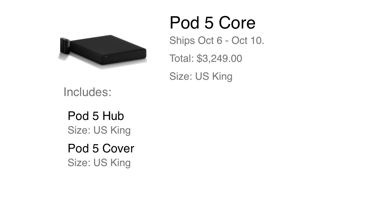 EIGHT SLEEP Pod 5 Core Size KING