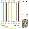 10" Mini Bungee Cord 12pc 6 Colors Adjustable