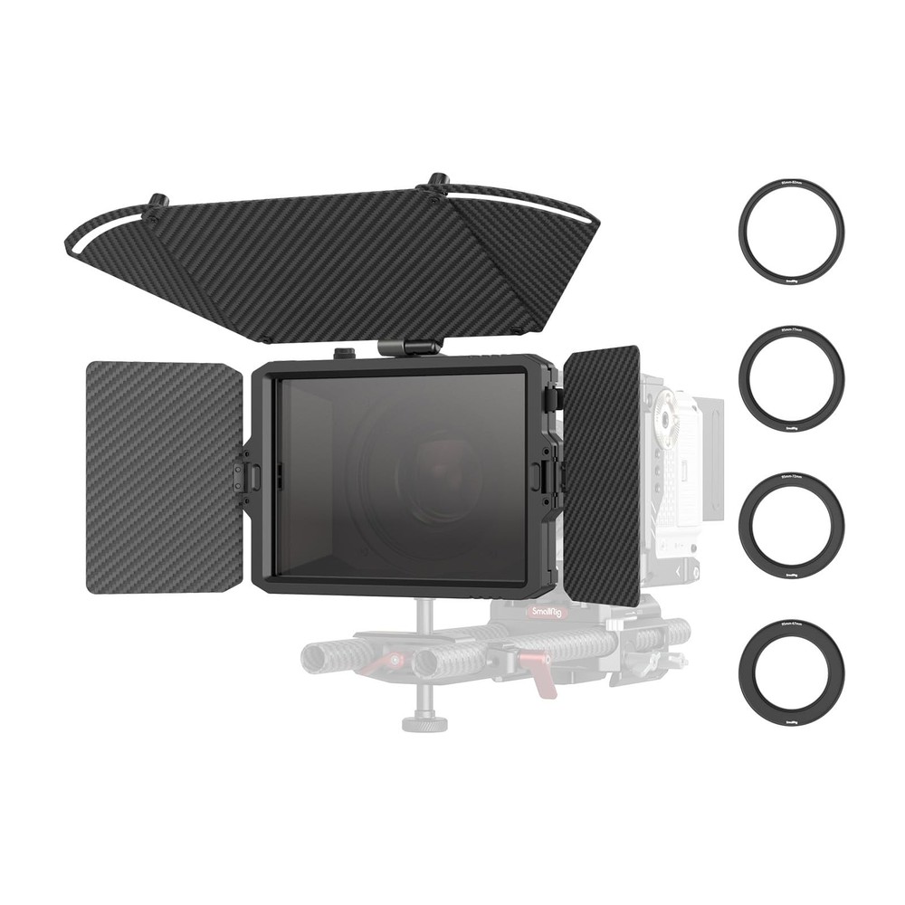 SmallRig Mini Matte Box Pro Flag Kit with Two 4 x 5.65 Filter Frame, Modular ...