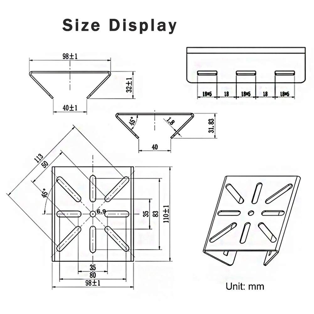 Universal Vertical Pole Mount Adapter Bracket for CCTV Security Camera 2 PACK