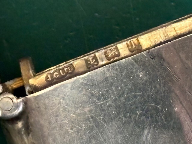 Antique Joseph Gloster Silver Vesta Matchsafe w Hallmarks